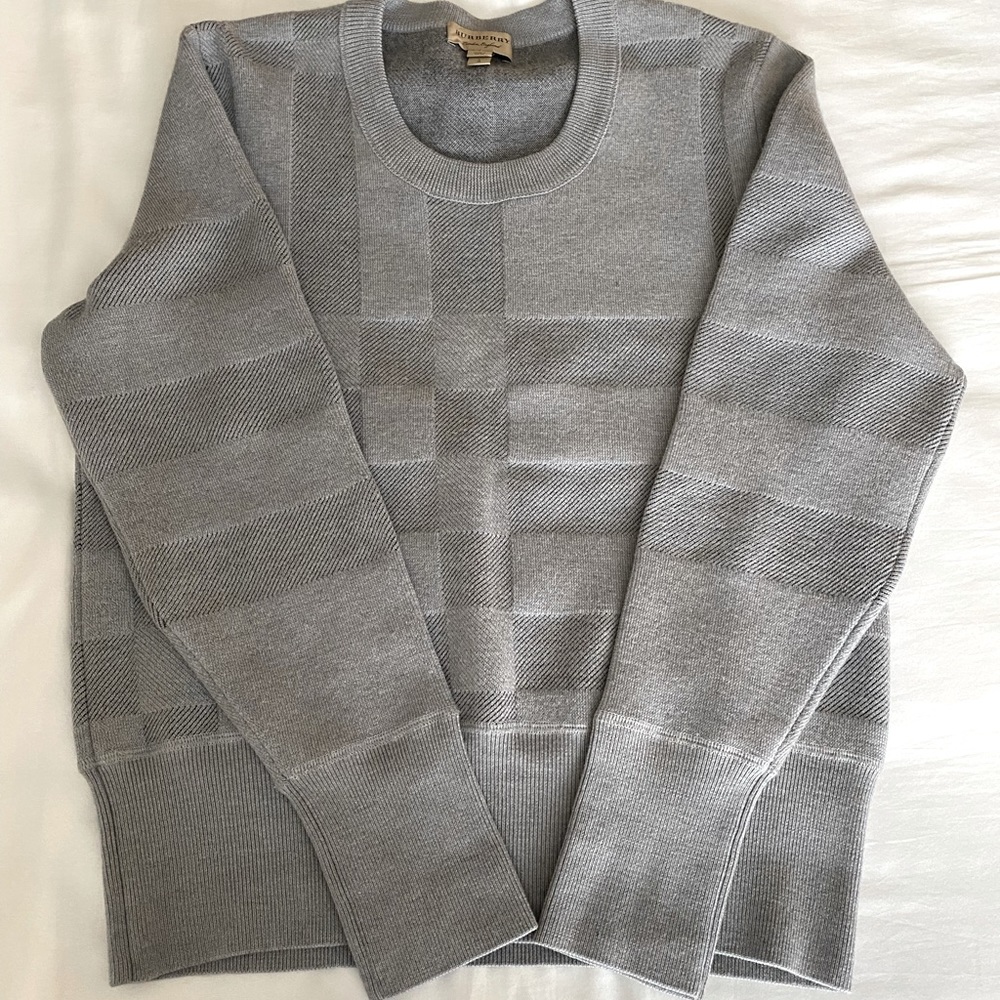 Burberry Check Sweater in Gray